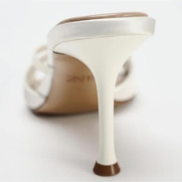 ZARA FAUX PEARL HEELED SANDALS - Picture 4 of 5